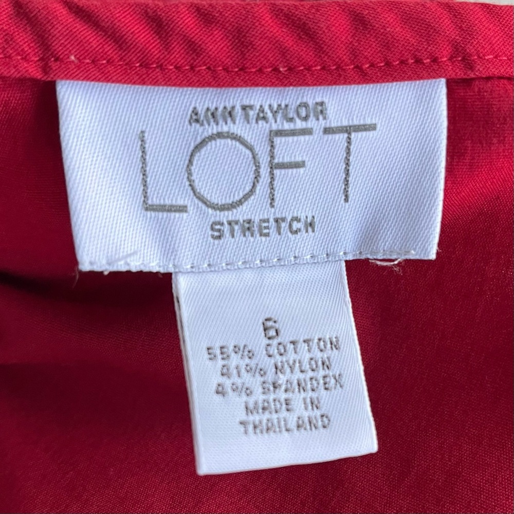 •LOFT• Woven Stretch Pleated Flounce Skirt -Size 6 - Picture 2 of 7